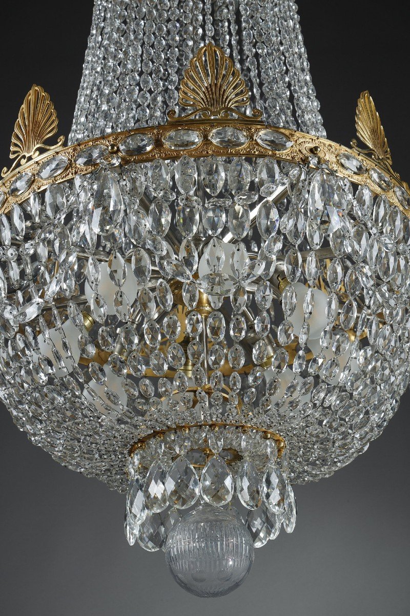Lustre Montgolfière à Pampilles De Style Empire-photo-4
