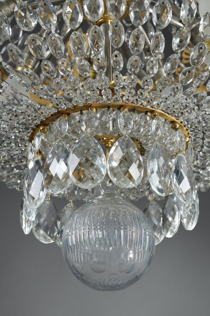 Lustre Montgolfière à Pampilles De Style Empire-photo-5