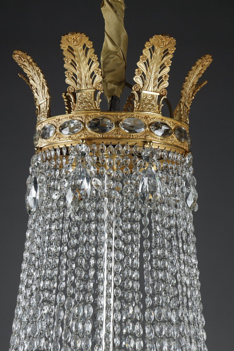 Lustre Montgolfière à Pampilles De Style Empire-photo-7
