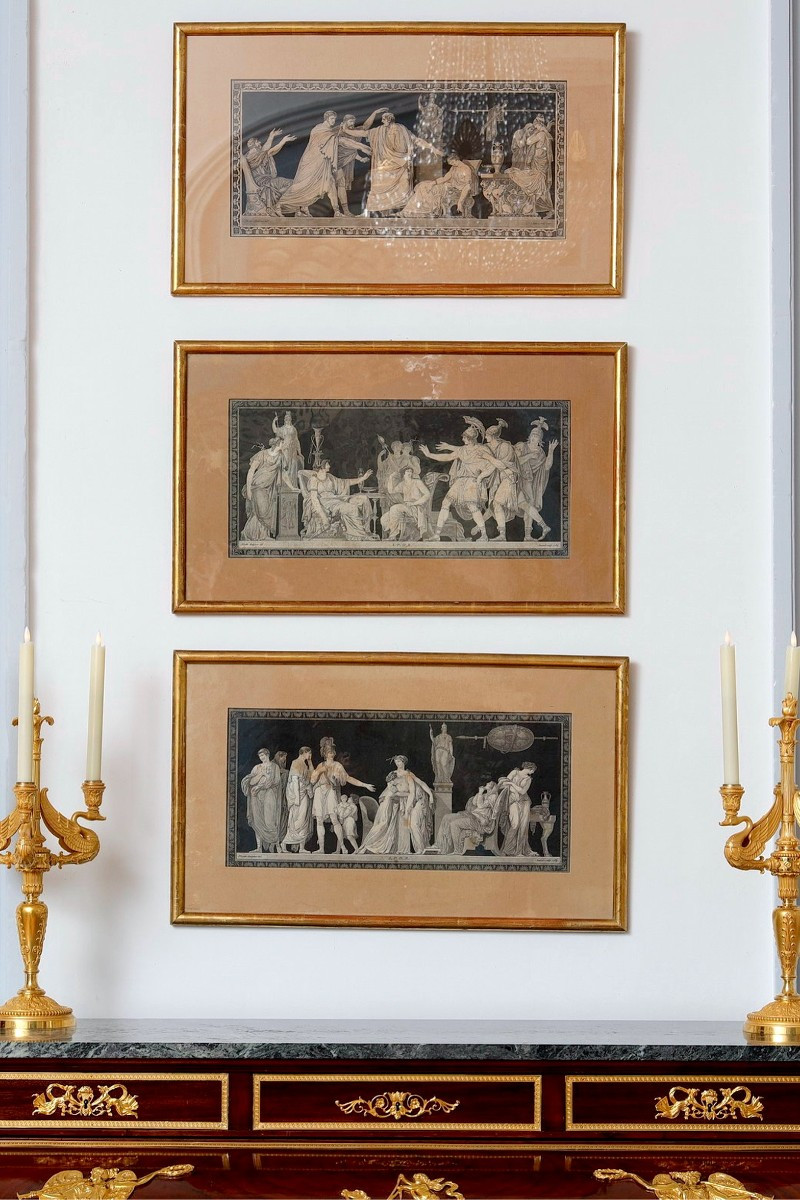 Set Of 5 Engravings Depicting Scenes From Antiquity After Moitte By Janinet.-photo-7