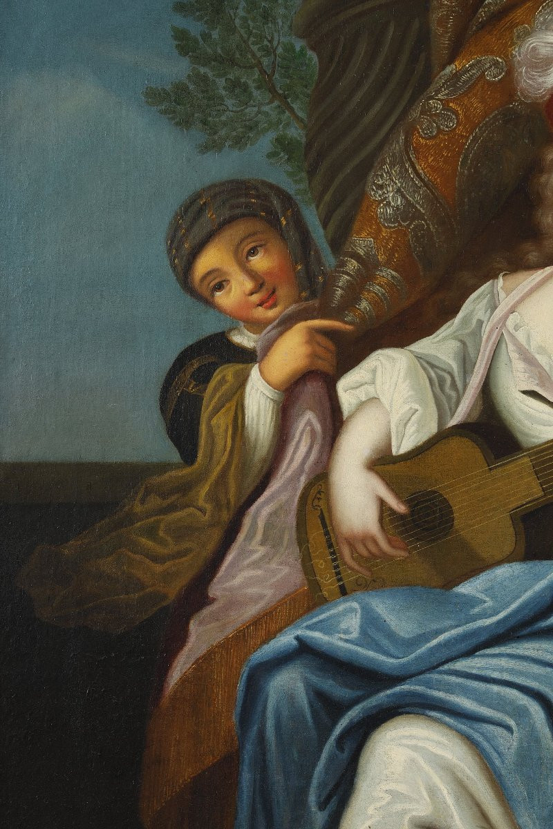 19th Century French School, After Jacques-françois Courtin, The Zither Player-photo-2