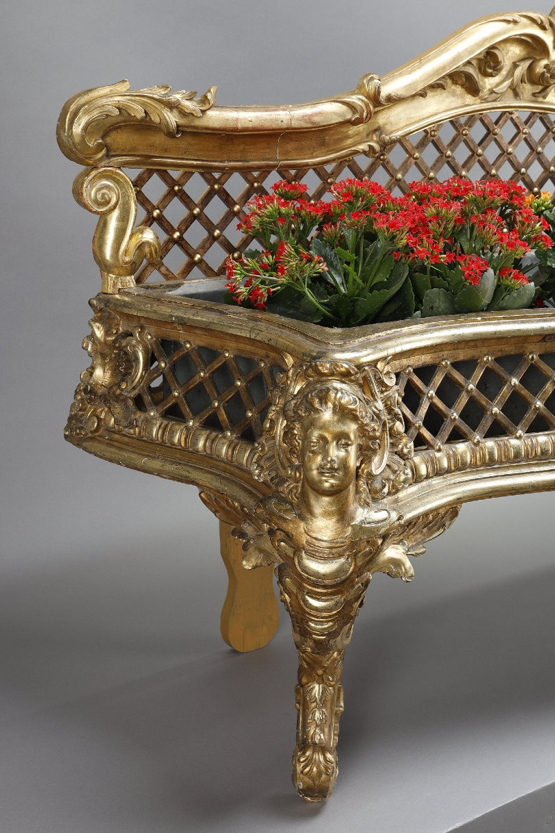 Louis XV Style Carved And Gilded Wooden Planter-photo-1