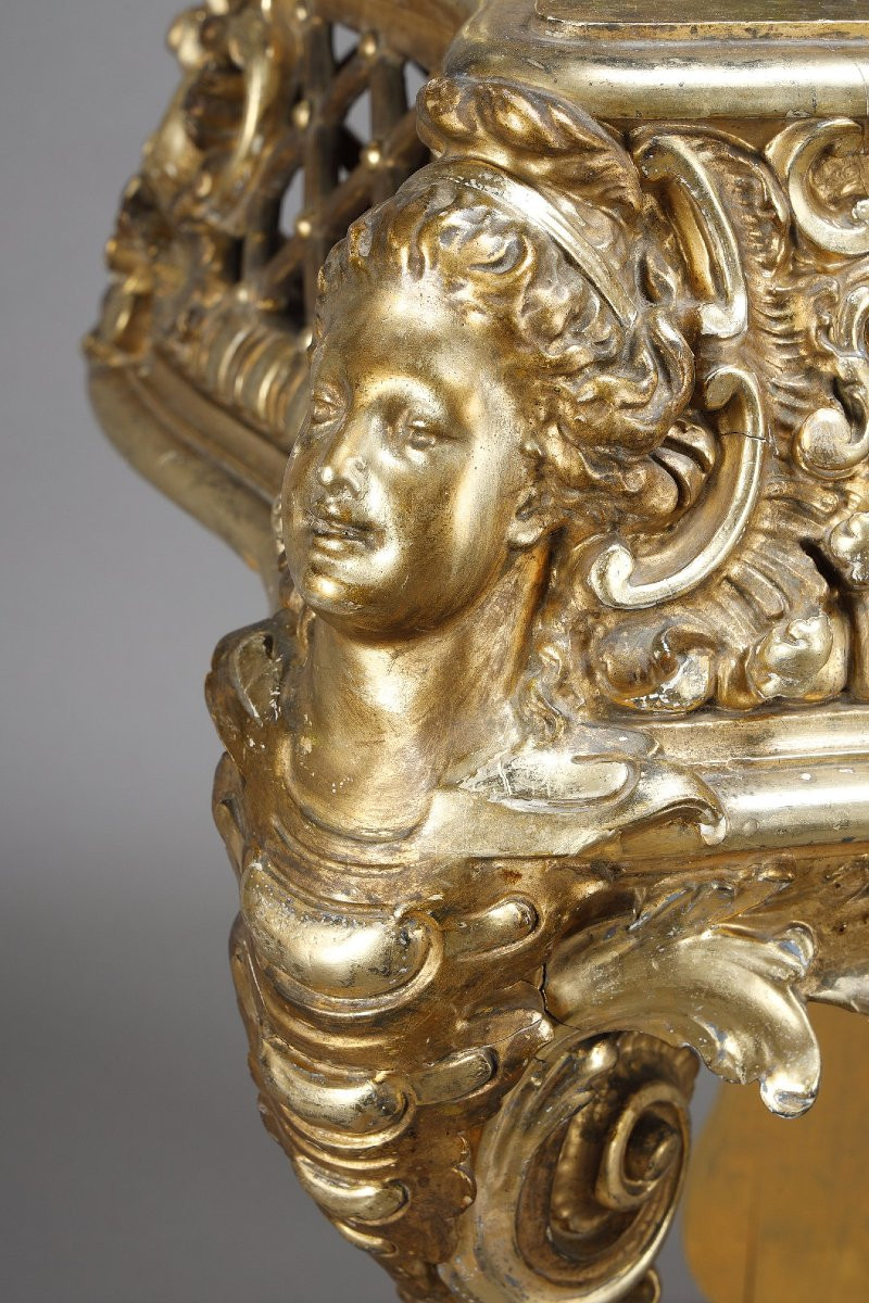 Louis XV Style Carved And Gilded Wooden Planter-photo-4