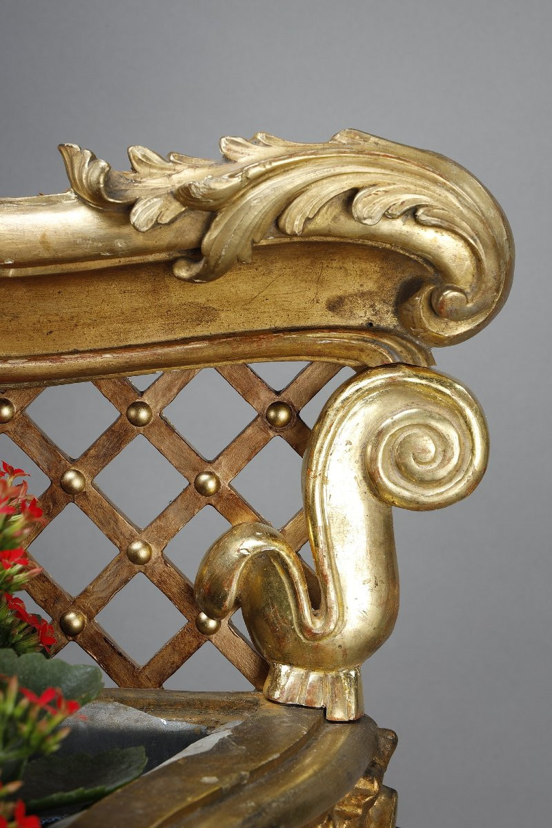 Louis XV Style Carved And Gilded Wooden Planter-photo-8