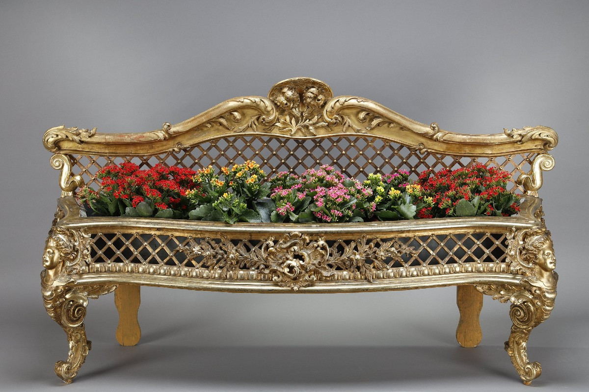 Louis XV Style Carved And Gilded Wooden Planter
