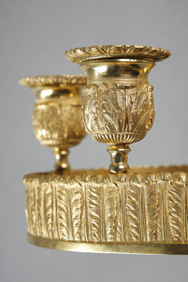 Pair Of Restoration Period Gilt Bronze Sconces -photo-3