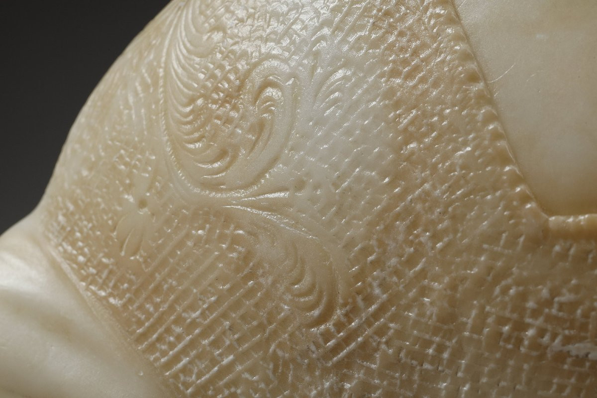Bust Of A Young Woman In Alabaster, Signed On The Back "a Genna" - Amadéo Gennarelli (1881-1943)-photo-7