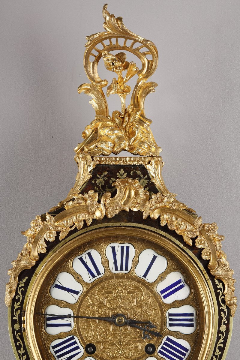 Cartel And Its Console In Boulle Marquetry And Gilded Bronze, Louis XV Period-photo-4