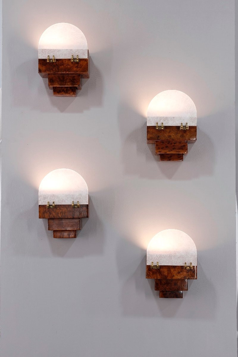 Four Small Art Deco Period Wall Sconces-photo-3