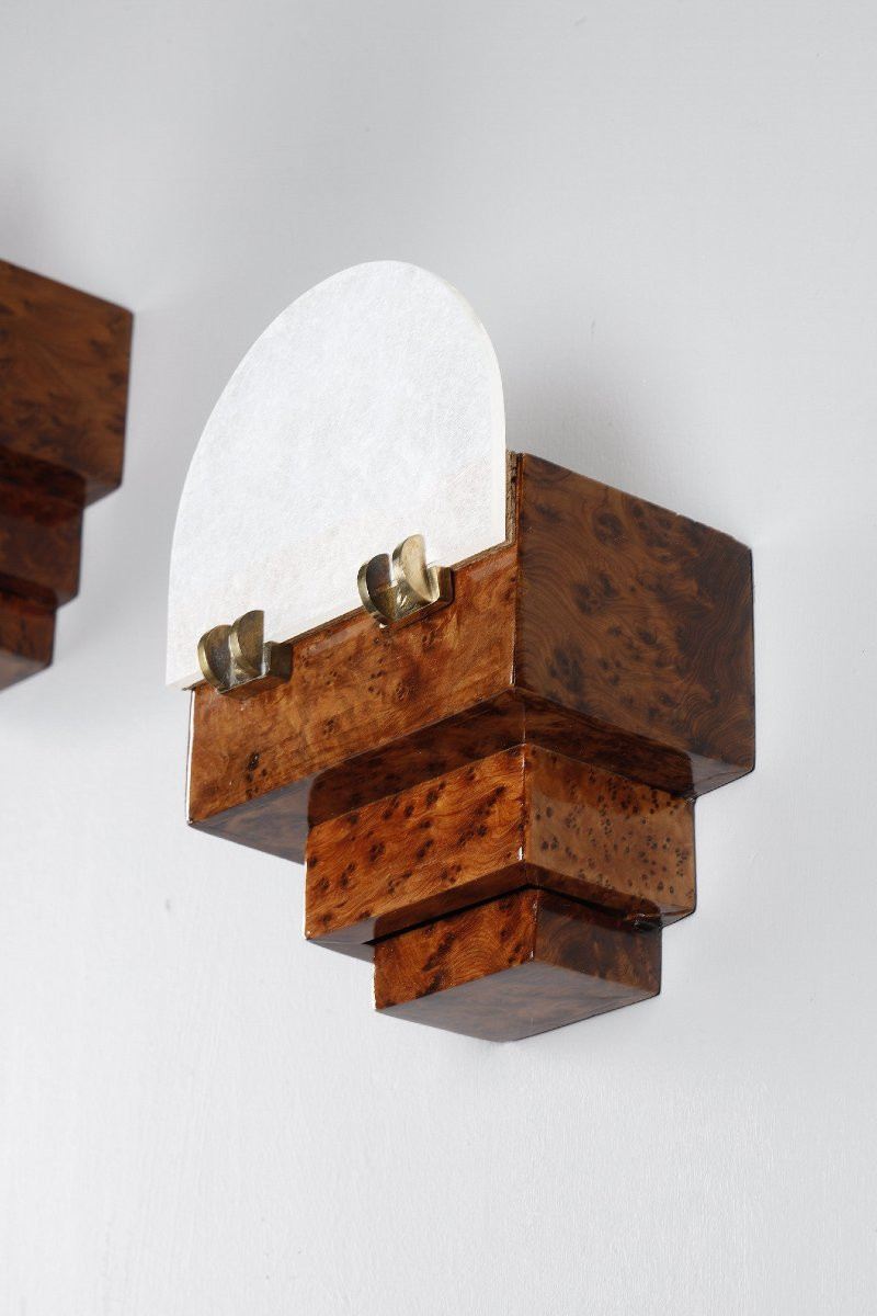 Four Small Art Deco Period Wall Sconces-photo-1