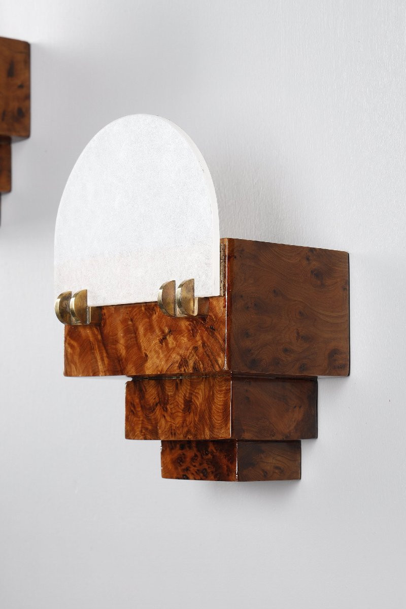 Four Small Art Deco Period Wall Sconces-photo-2