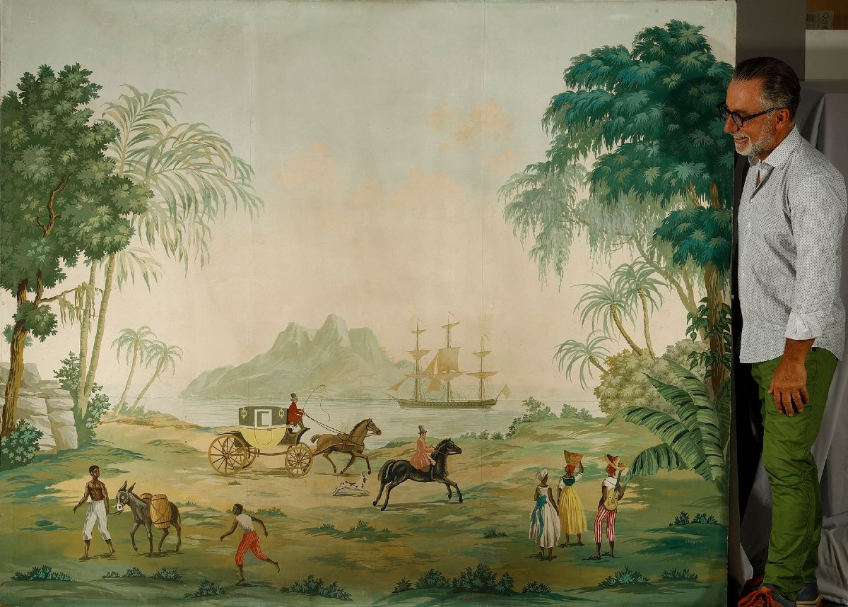 Panoramic Wallpaper Panel, Exotic Scene In Zuber Style-photo-2