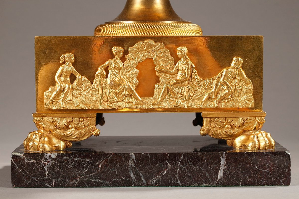 Gilt Bronze And Marble Centerpiece Incense Burner, Empire Period-photo-6