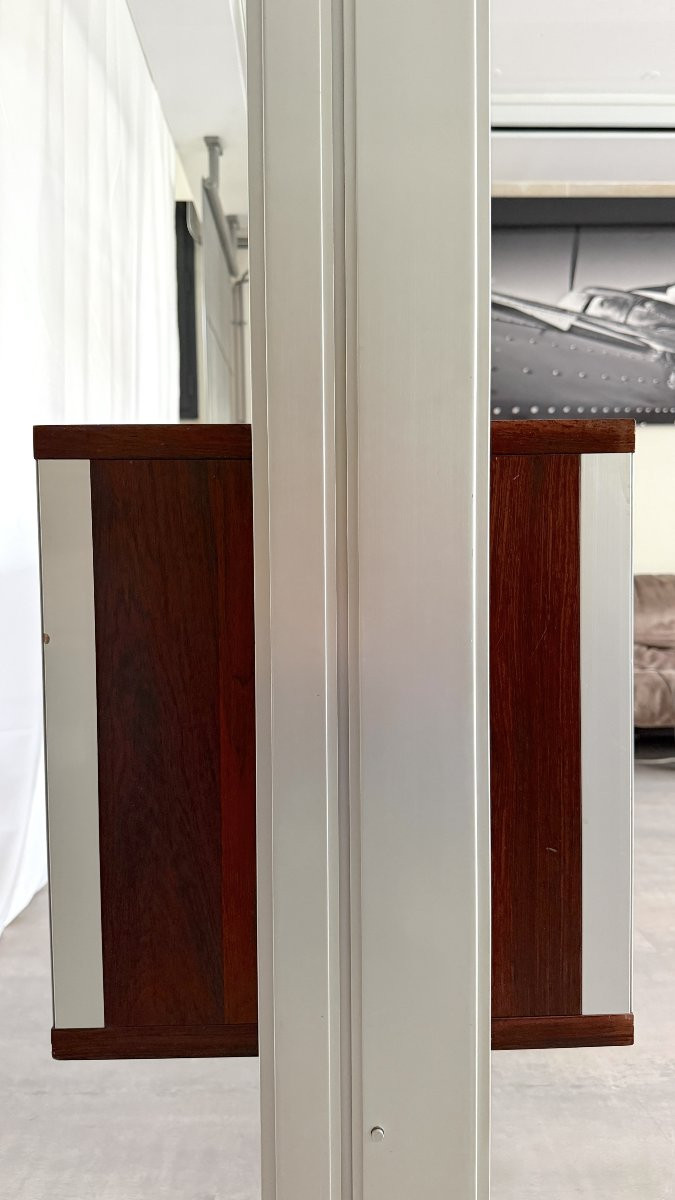 Étagère modulaire ou séparateur de pièce en métal et bois de placage -photo-8