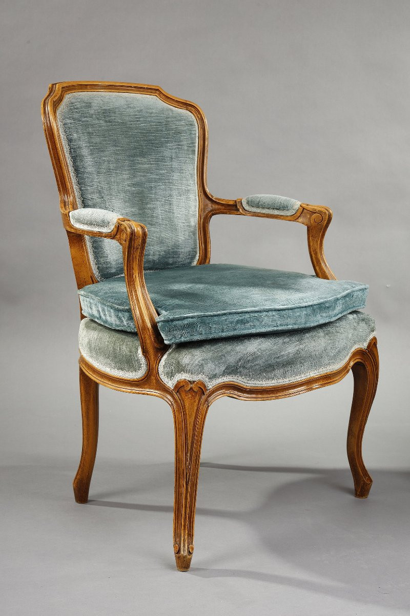Pair Of Rocaille-style Armchairs, 19th Century-photo-4