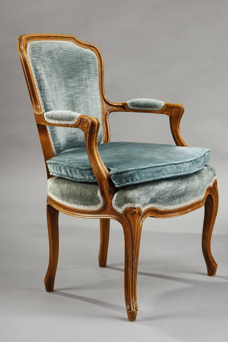 Pair Of Rocaille-style Armchairs, 19th Century-photo-1