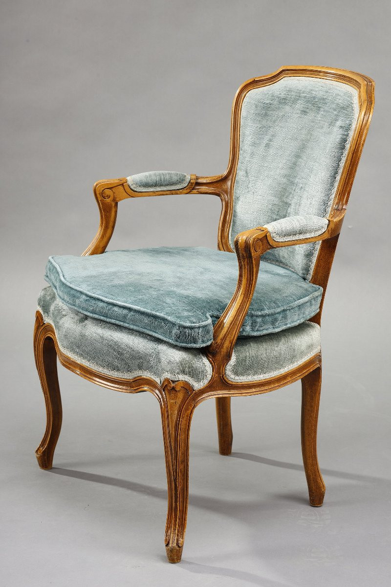 Pair Of Rocaille-style Armchairs, 19th Century-photo-2