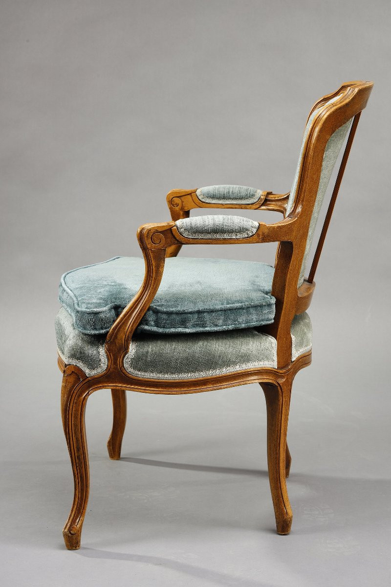 Pair Of Rocaille-style Armchairs, 19th Century-photo-3