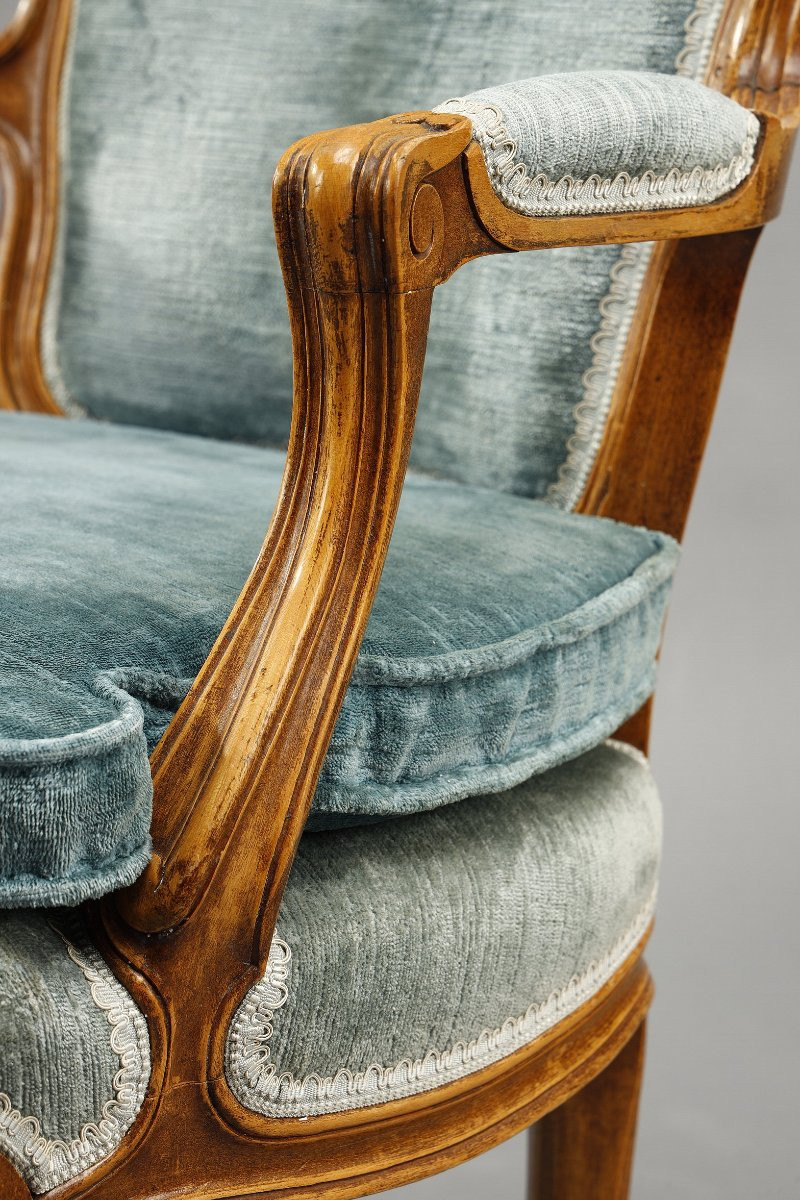 Pair Of Rocaille-style Armchairs, 19th Century-photo-8