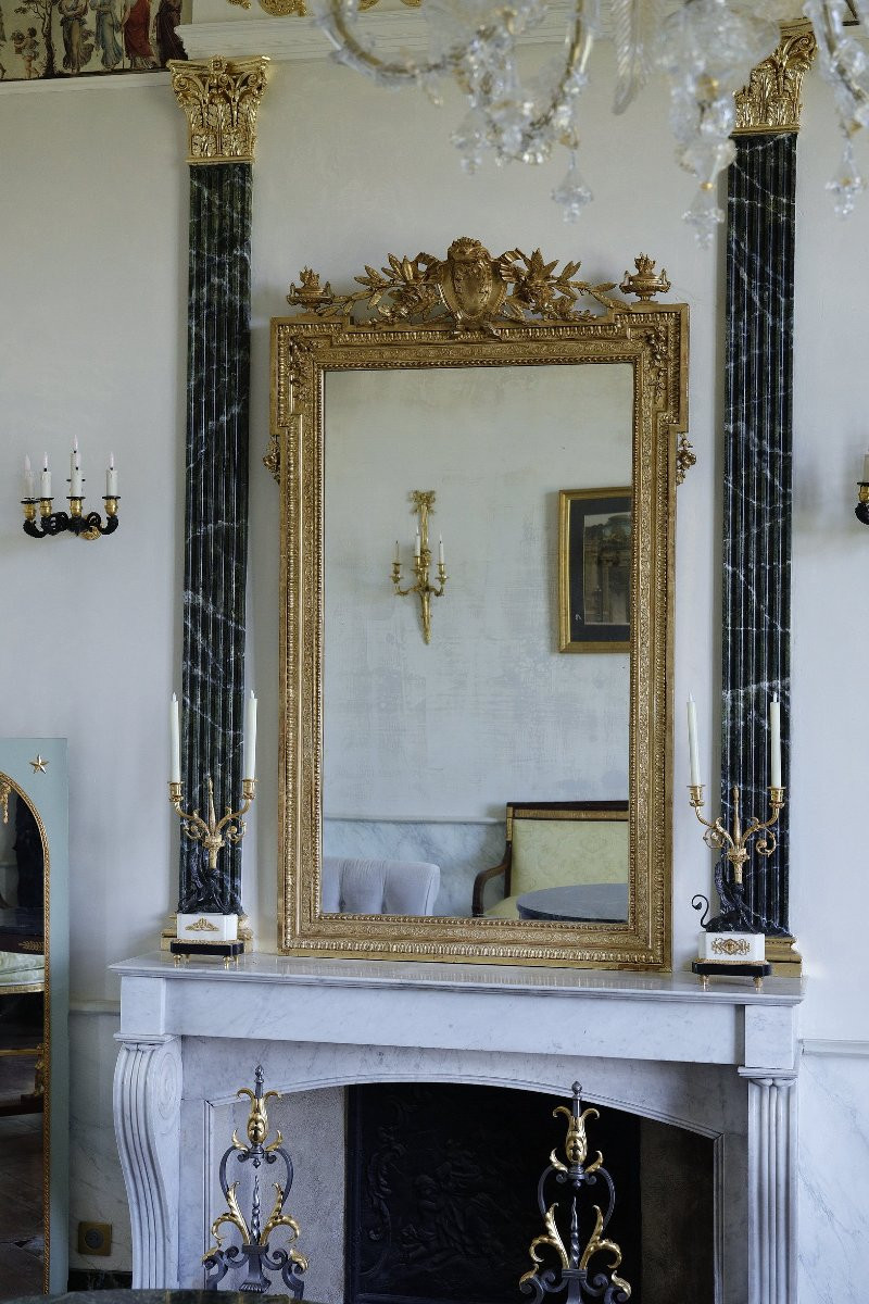Miroir en bois doré de style Napoleon III, XIXème-photo-4