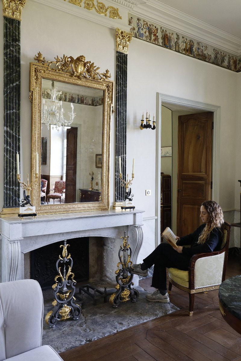 Miroir en bois doré de style Napoleon III, XIXème-photo-1