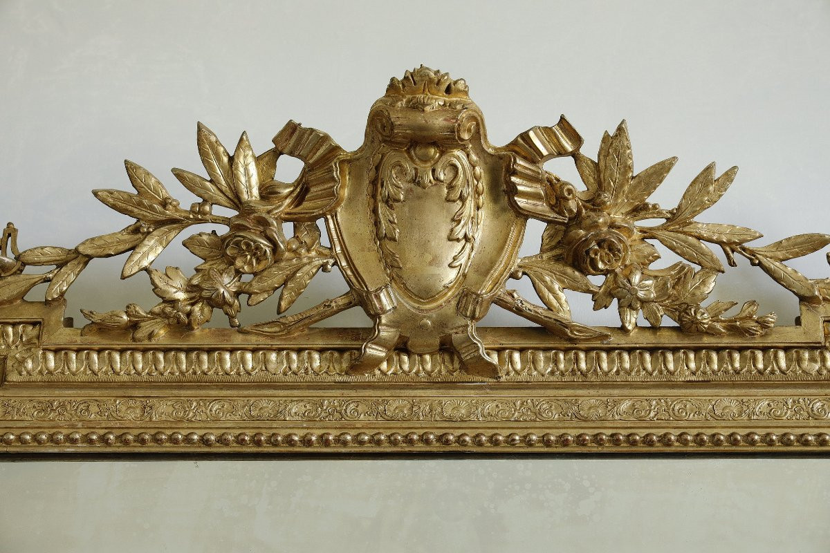 Miroir en bois doré de style Napoleon III, XIXème-photo-3
