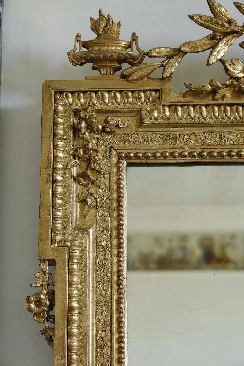 Miroir en bois doré de style Napoleon III, XIXème-photo-4