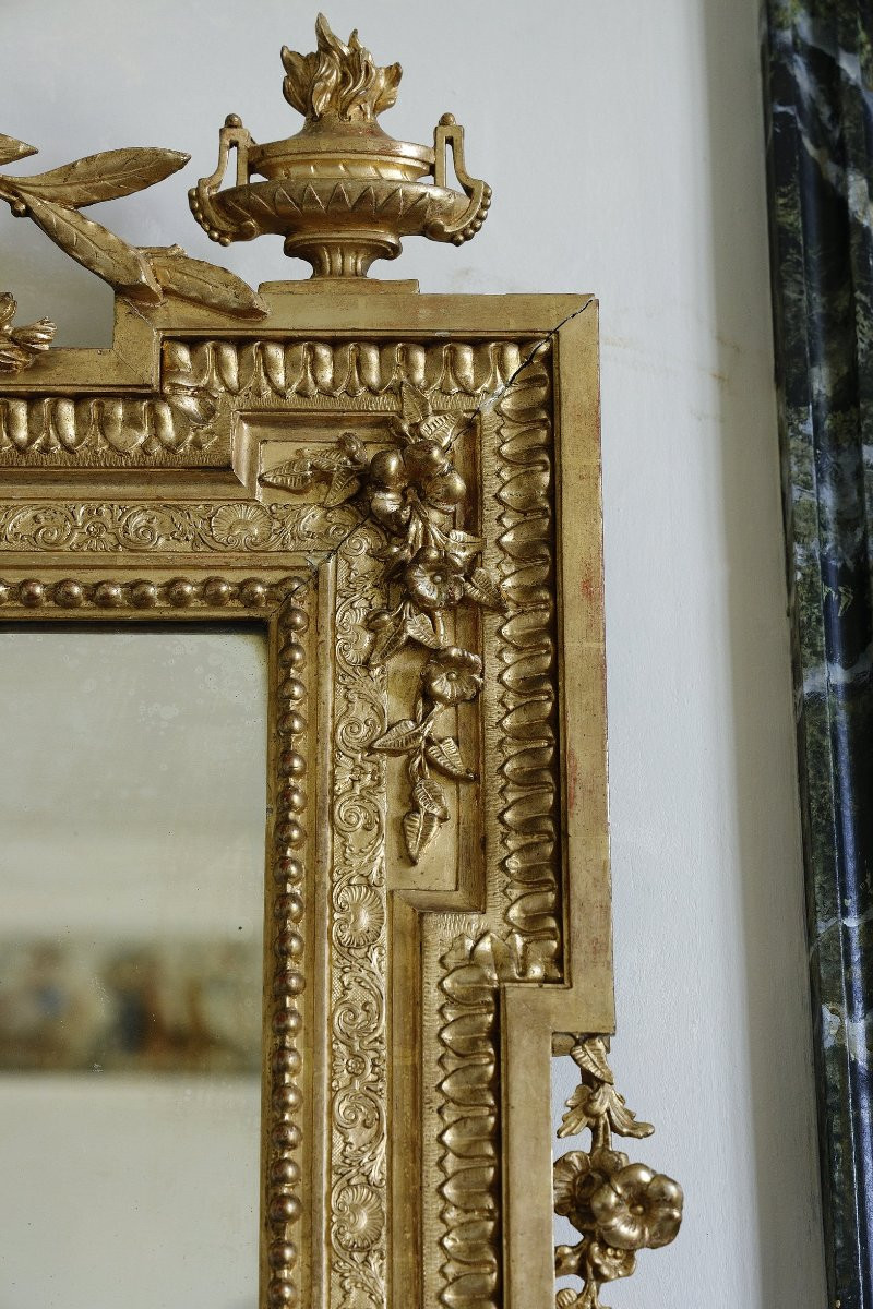 Miroir en bois doré de style Napoleon III, XIXème-photo-5