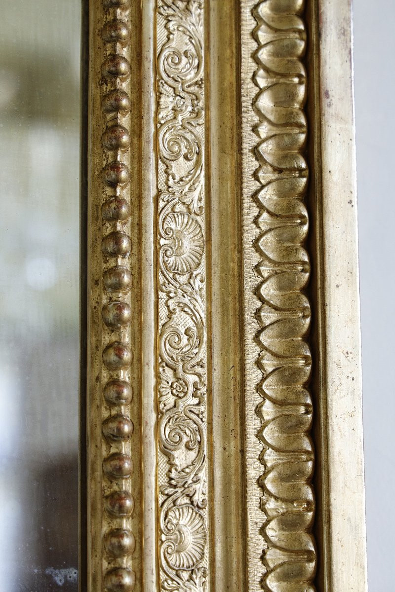 Miroir en bois doré de style Napoleon III, XIXème-photo-7
