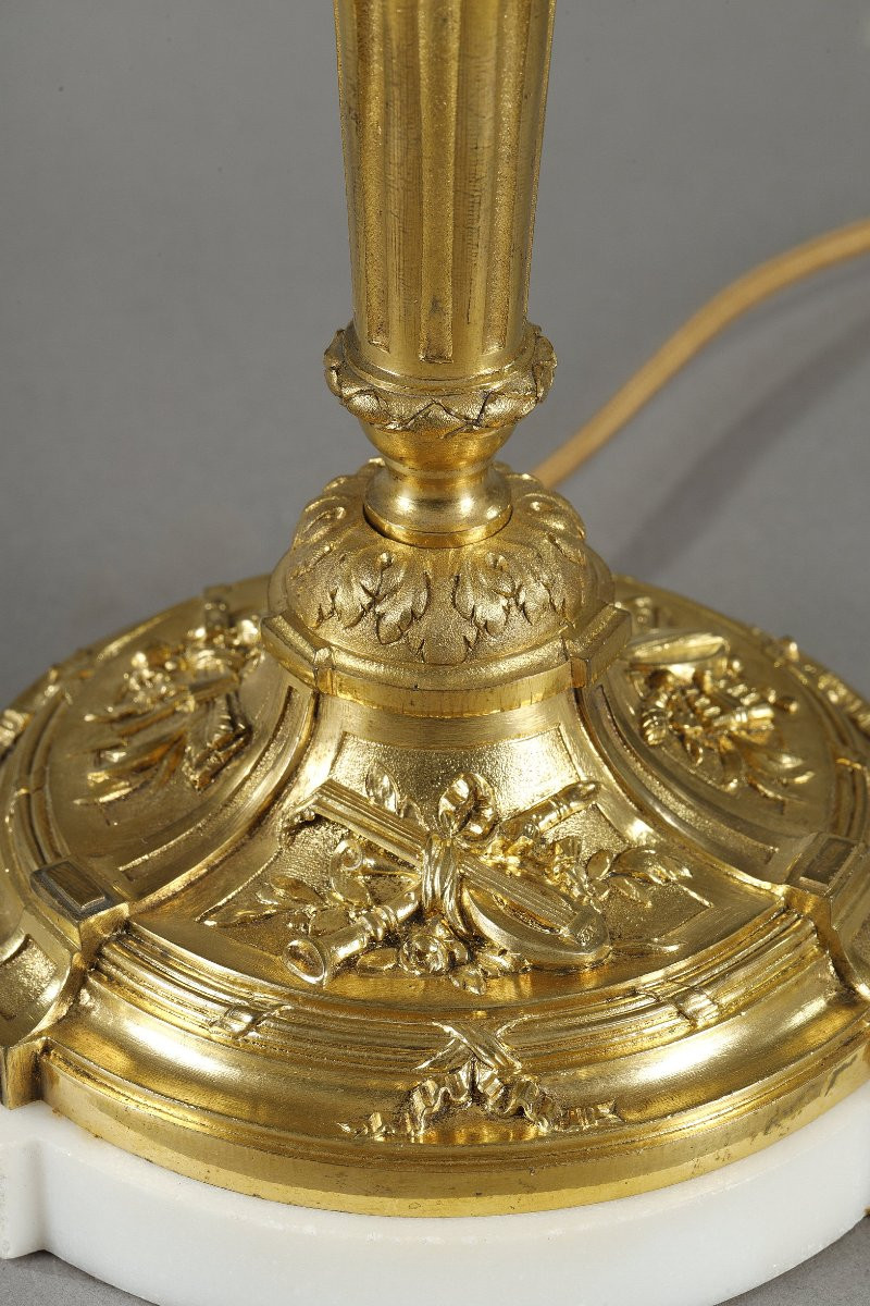 Paire de candélabres en bronze doré de style Louis XVI-photo-6