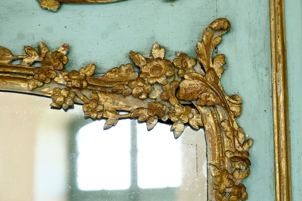 Very Large Transitional Wood Panel Overmantel, 18th Century-photo-5