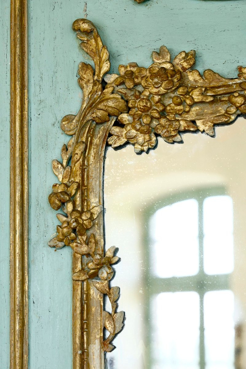 Very Large Transitional Wood Panel Overmantel, 18th Century-photo-6