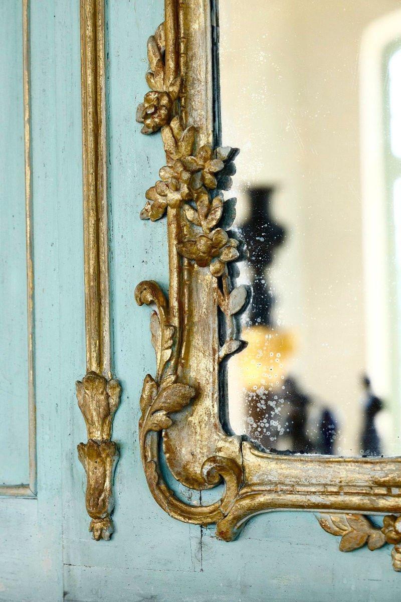 Very Large Transitional Wood Panel Overmantel, 18th Century-photo-7