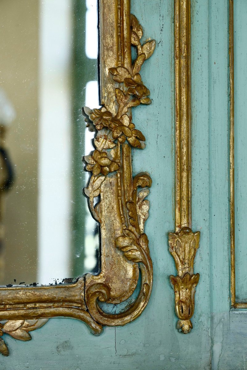 Very Large Transitional Wood Panel Overmantel, 18th Century-photo-8
