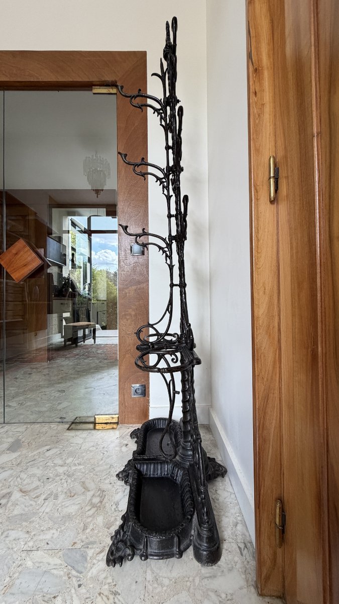 PORTE-MANTEAU ART NOUVEAU EN FONTE NOIRCIE-photo-4
