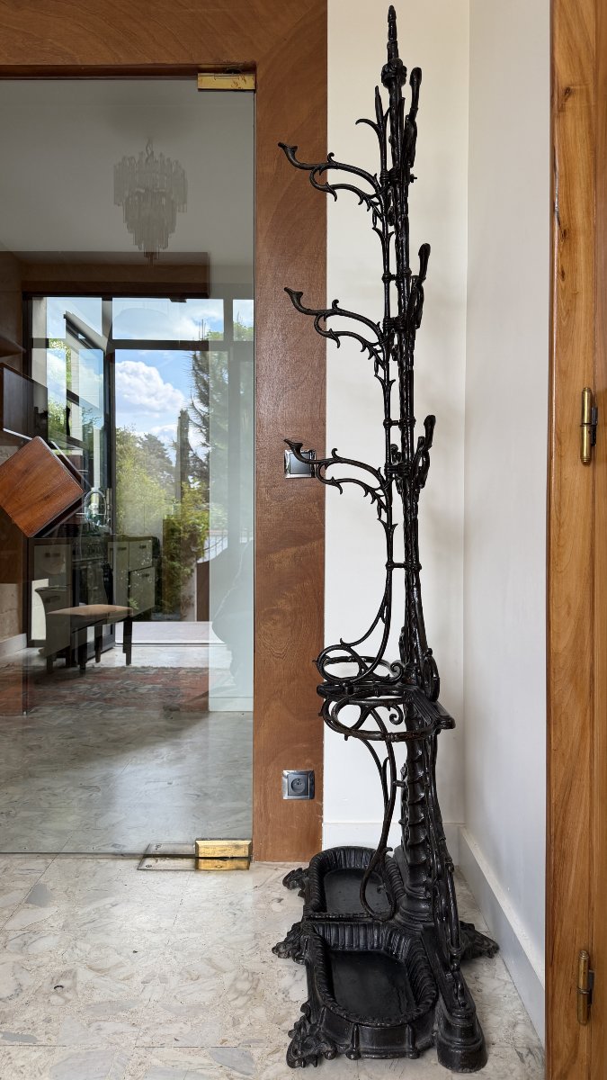 PORTE-MANTEAU ART NOUVEAU EN FONTE NOIRCIE-photo-2