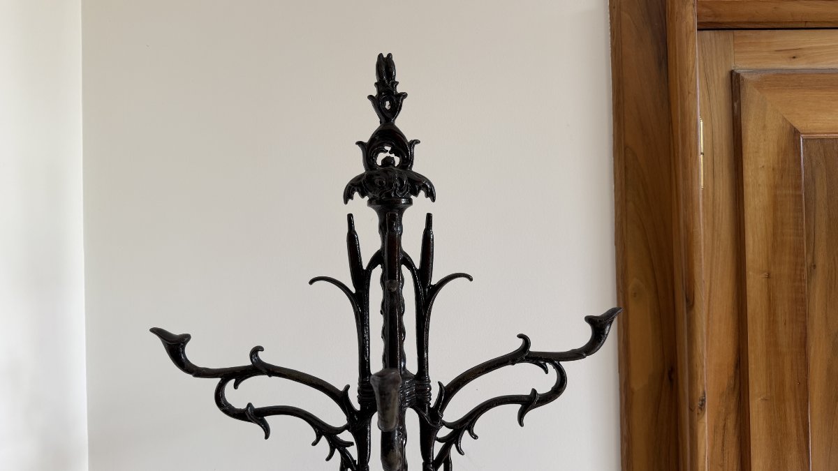 PORTE-MANTEAU ART NOUVEAU EN FONTE NOIRCIE-photo-3