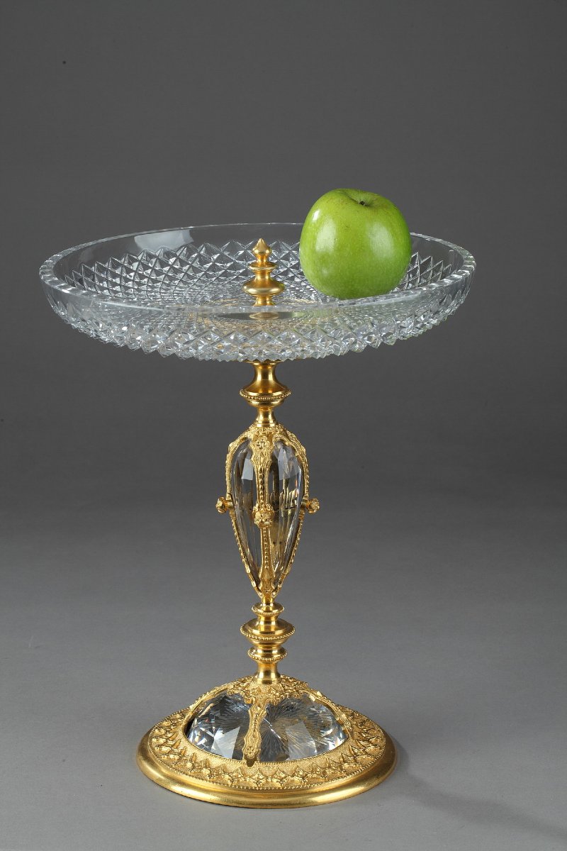 Coupe en cristal et bronze doré dans le goût de la Renaissance, XXe siècle-photo-2