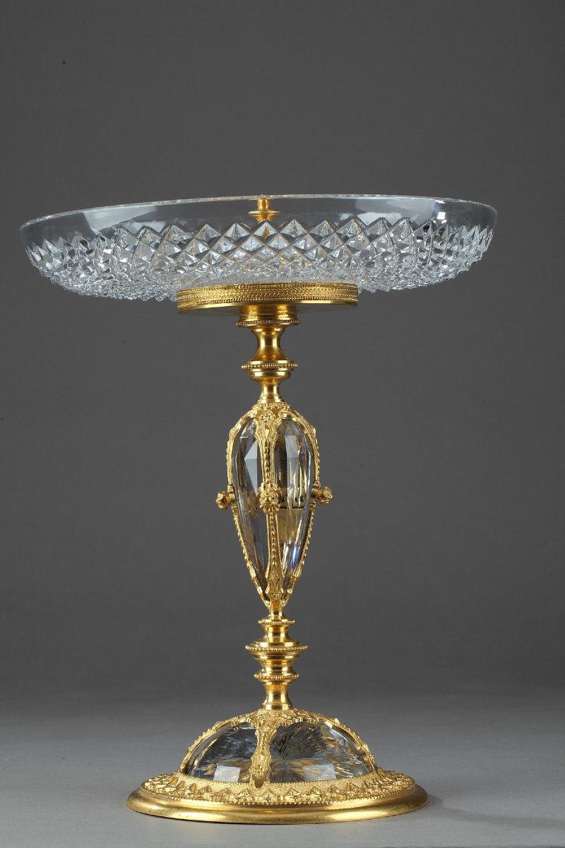Coupe en cristal et bronze doré dans le goût de la Renaissance, XXe siècle-photo-3