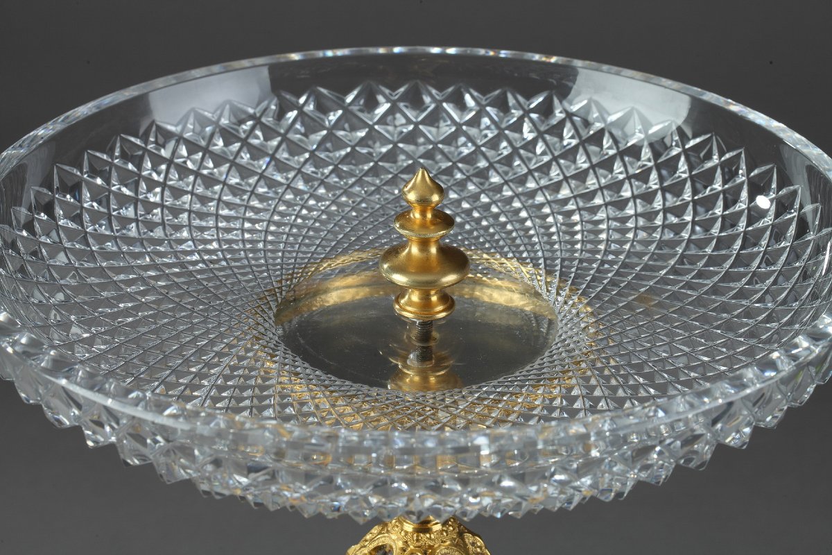 Coupe en cristal et bronze doré dans le goût de la Renaissance, XXe siècle-photo-4