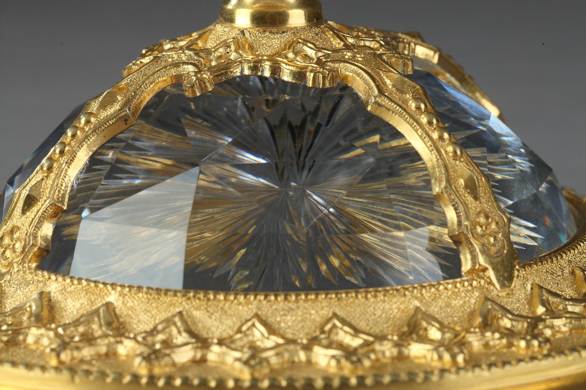 Coupe en cristal et bronze doré dans le goût de la Renaissance, XXe siècle-photo-7