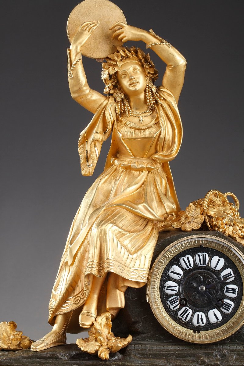 Louis-philippe Ormolu Clock "esmeralda" Or "dancer With A Tambourine"-photo-3