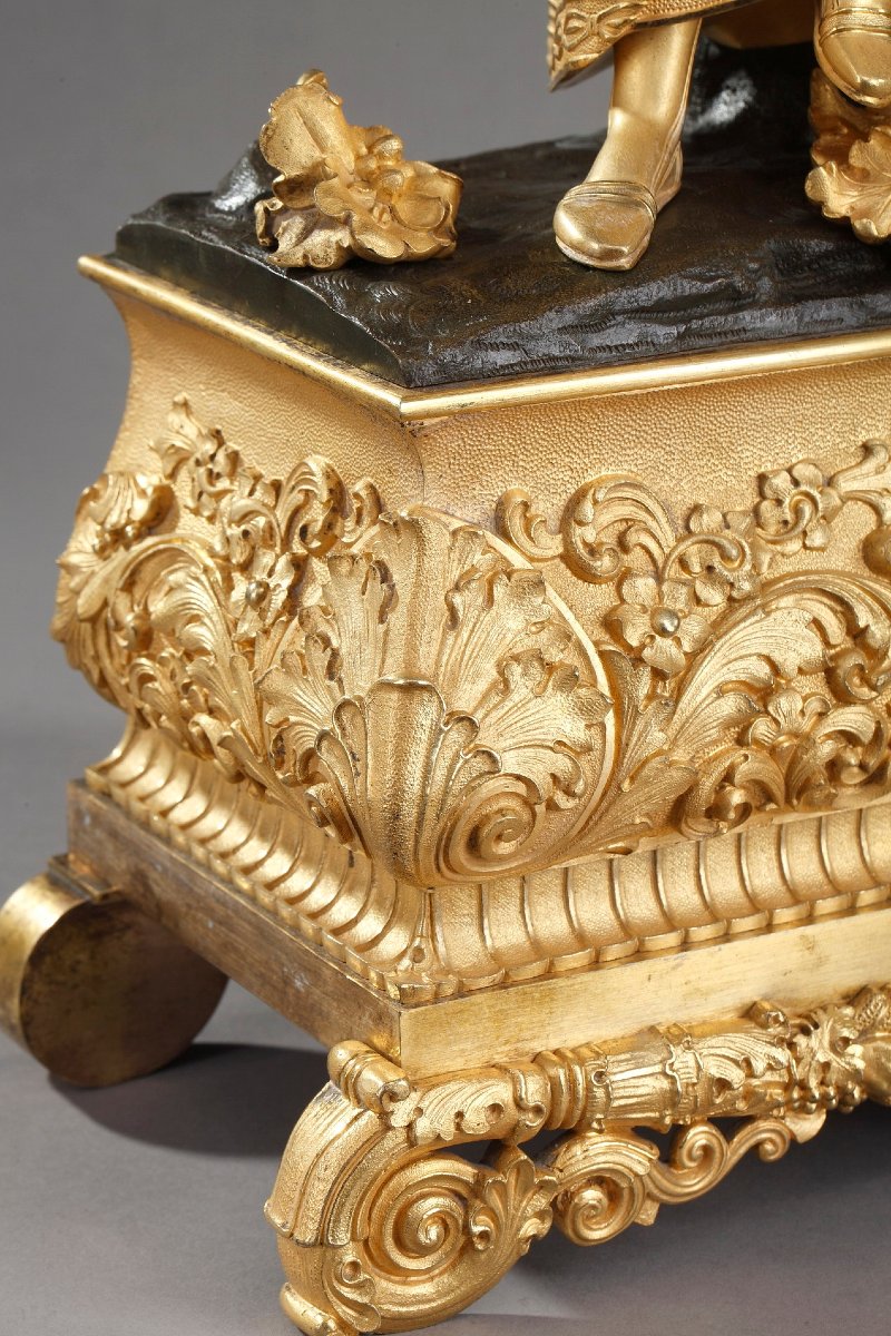Louis-philippe Ormolu Clock "esmeralda" Or "dancer With A Tambourine"-photo-3