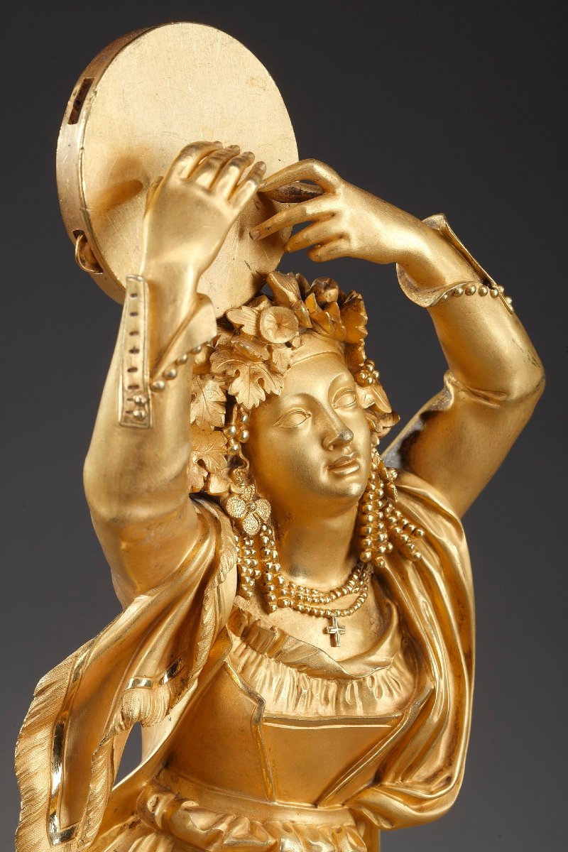 Louis-philippe Ormolu Clock "esmeralda" Or "dancer With A Tambourine"-photo-4