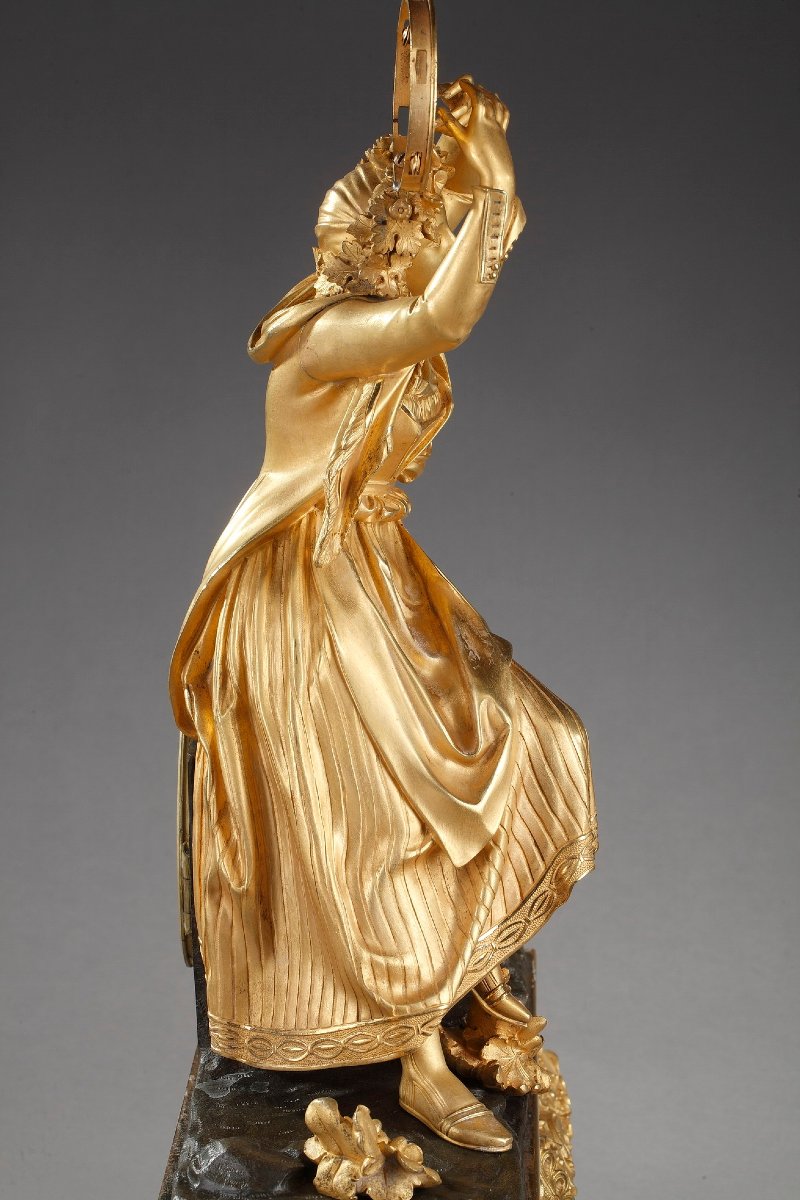 Louis-philippe Ormolu Clock "esmeralda" Or "dancer With A Tambourine"-photo-5