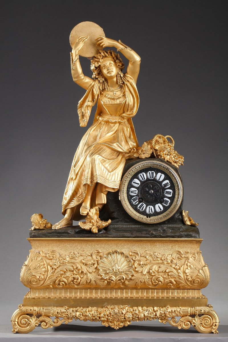 Louis-philippe Ormolu Clock "esmeralda" Or "dancer With A Tambourine"