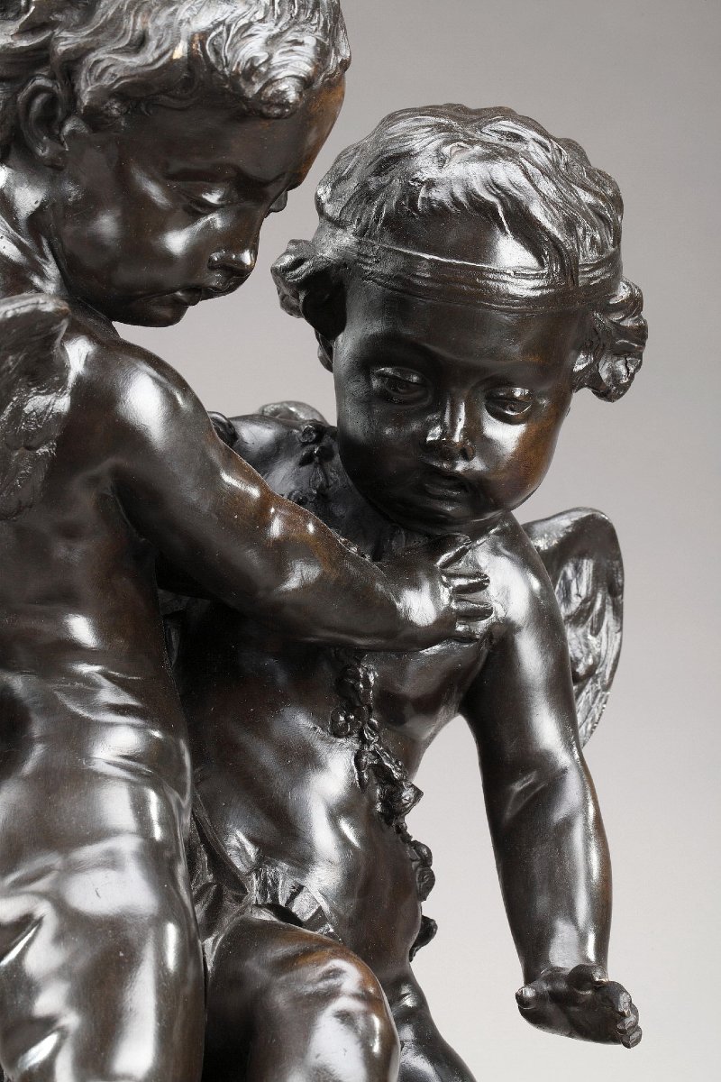 19th Century Bronze Group After Falconet-photo-2