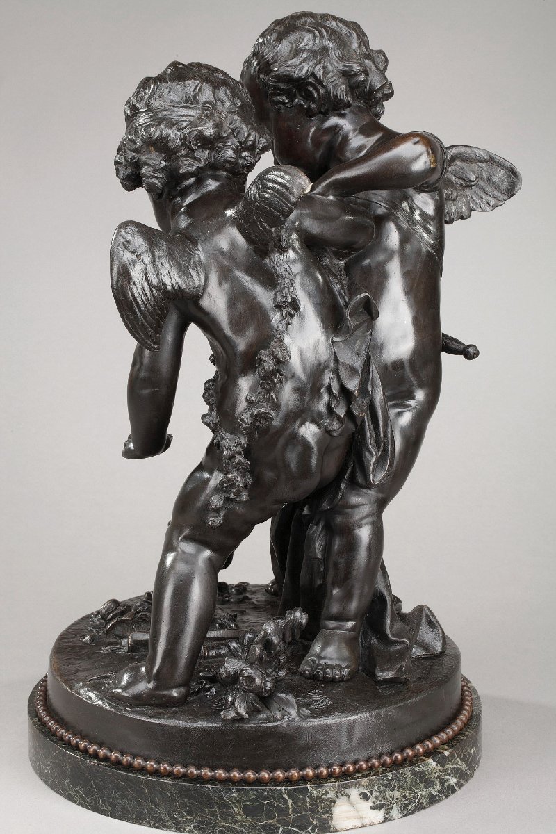 19th Century Bronze Group After Falconet-photo-4