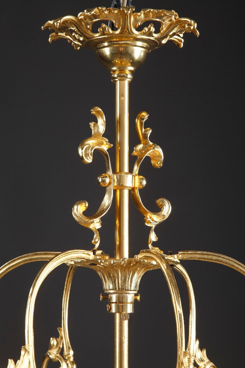 Large Louis XV-style Lantern In Gilded Bronze-photo-3