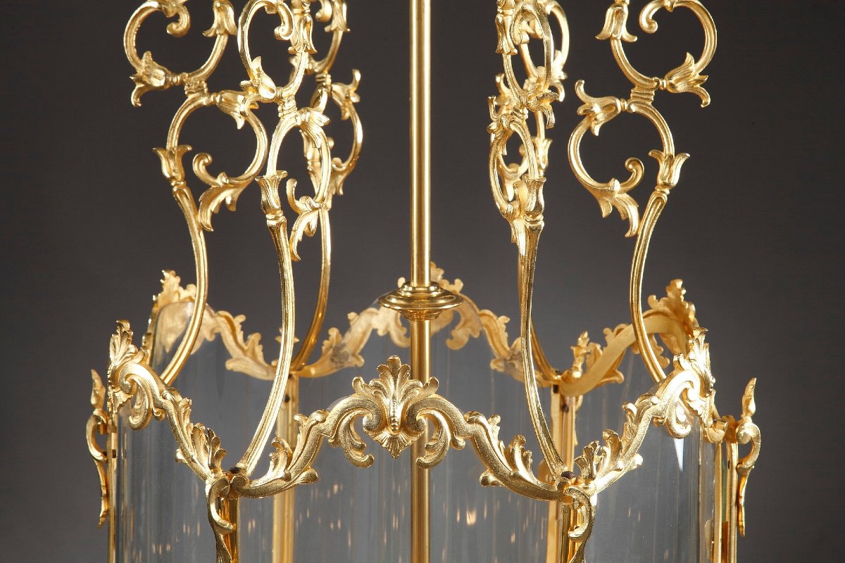 Large Louis XV-style Lantern In Gilded Bronze-photo-3